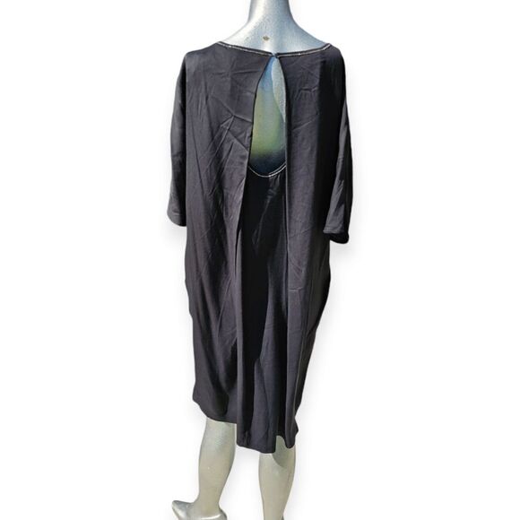 FABIANA FILIPPI Made in Italy Monili Beaded Trim Cascade Back Shift Dress XSmall - Picture 5 of 11